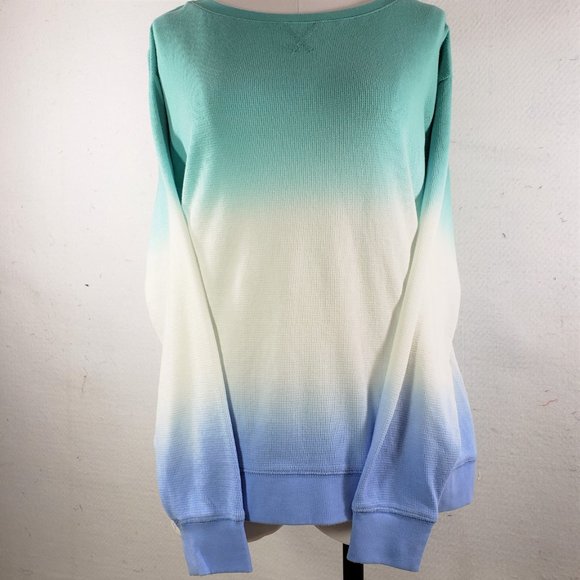 Splendid NWT Loose Fit Dip Dye Thermal Knit Top S - Picture 2 of 11